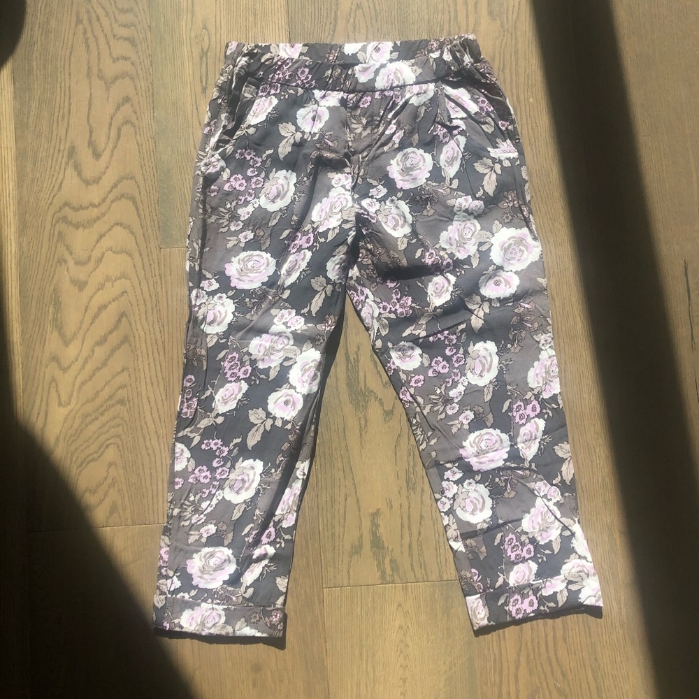 Ella moss cropped elastic band pants